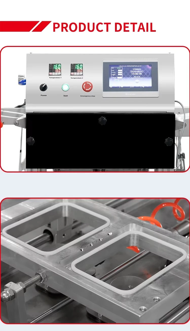 Macchina confezionatrice per sigillare vassoi per alimenti da tavolo Macchina confezionatrice in plastica Thali Macchina per sigillare vassoi