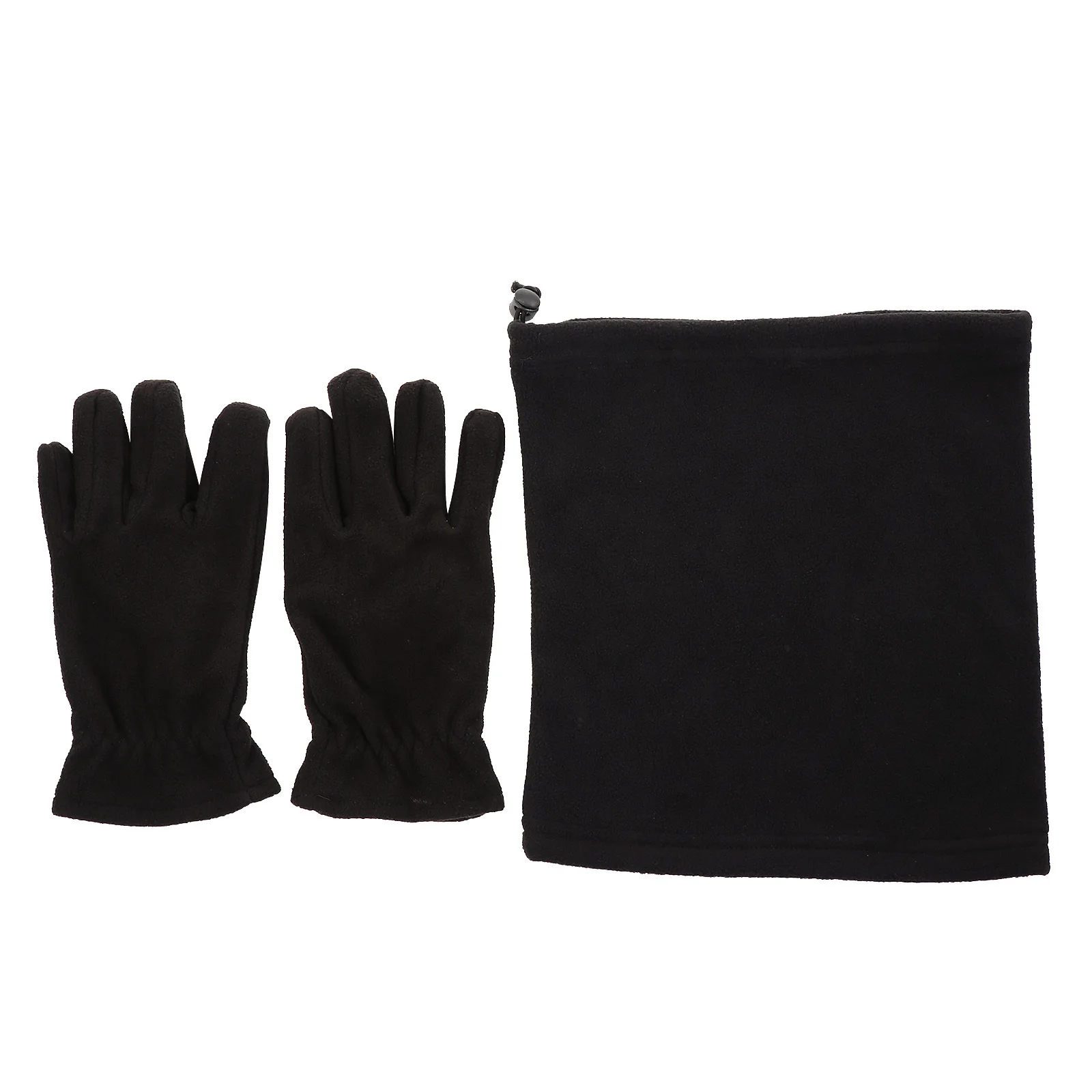 1 مجموعة قفازات دافئة وشاح بدلة حماية باردة سميكة الصوف طوق الشتاء يندبروف مجموعة الحماية الباردة الأسود متعدد الوظائف