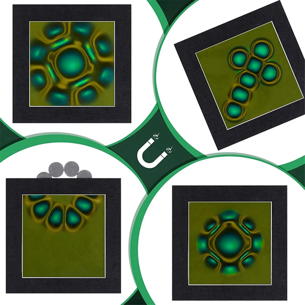 Magnetic Observation Film 4 x 4 Inch Magnetic Film Static Field Magnetic Flux Display Sheet Magnet Pattern Detector DY