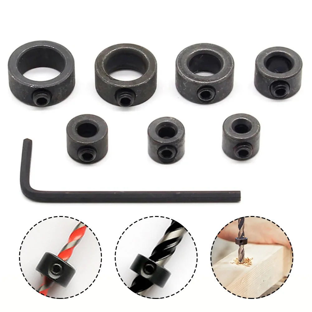 Drill Depth Stop Bit Collar Set Woodworking Drill Depth Stop Rings Drill Depth Stop Bit Collar Set Drill Stop Rings