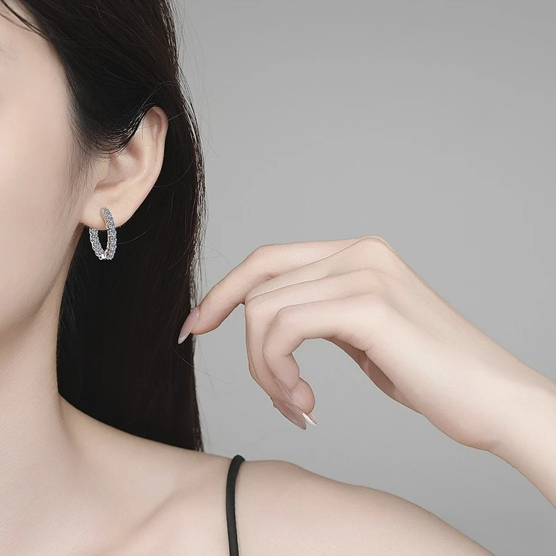 

Серьги с бриллиантами, платиновые PT950 и золотые 18K серьги в европейском и американском стиле, популярные у интернет-знаменитостей, с высококачественным муассанитом.