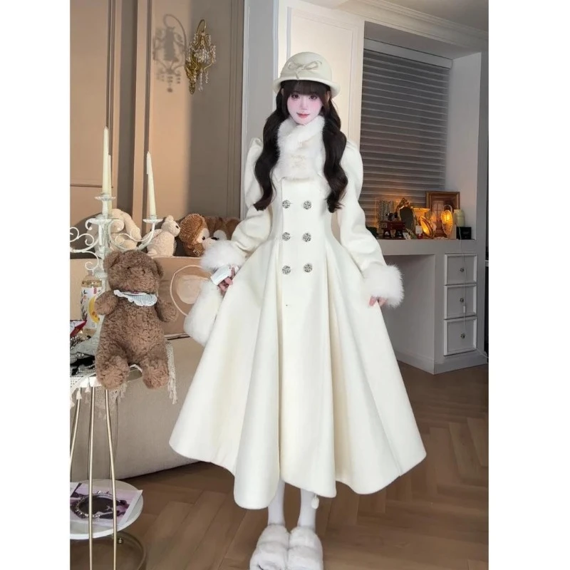 الشتاء الملابس النسائية جو تنورة كبيرة معطف صغير مزاجه الخصر إغلاق سميكة معطف دافئ المرأة سترات اجتماعية