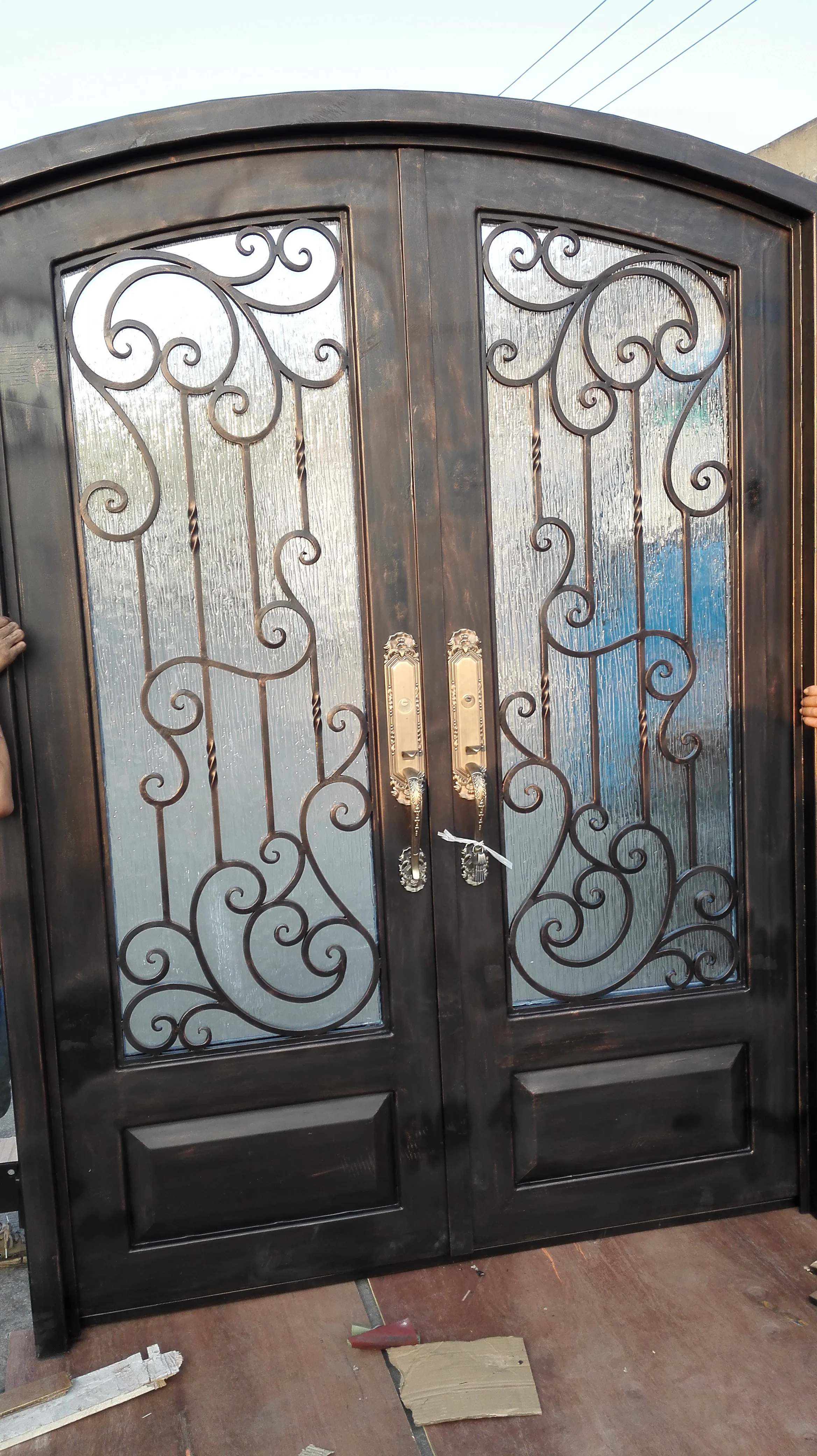 China Wrought Iron Double Door Design For Home