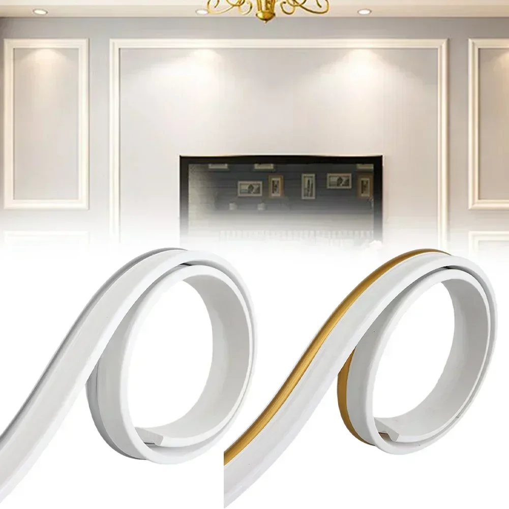 2m Flexible Wall Molding Trim, Peel And Stickss 3D Wall Edging Strip, Self-Adhesive Crown Molding Ceiling Border Wall Trim Tools