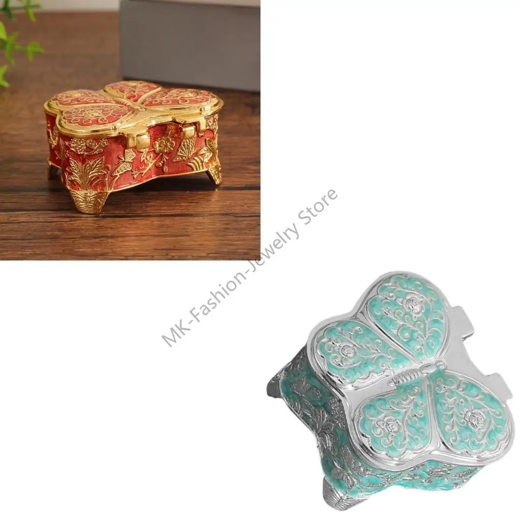 

Q6PF Форма бабочки Компактный дизайн Элегантный держатель колец Металлическая текстура для колец