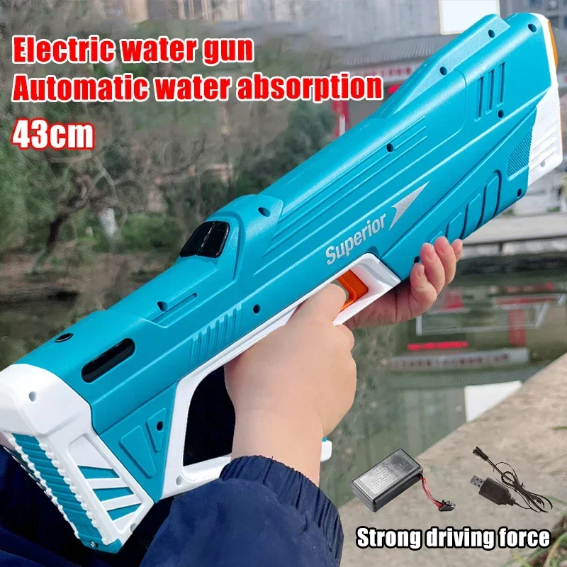 

43cm Full Electric Automatic Water Storage Gun Toys Portable Children Summer Beach Outdoor Fight Fantasy Toys for children Game