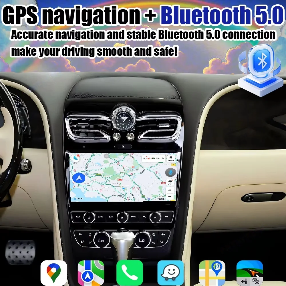 

10,9-дюймовая мультимедийная система Android 14 для Bentley Flying Spur Continental GT 2005-2020 с беспроводным CarPlay, интеллектуальными системами, GPS и Bluetooth