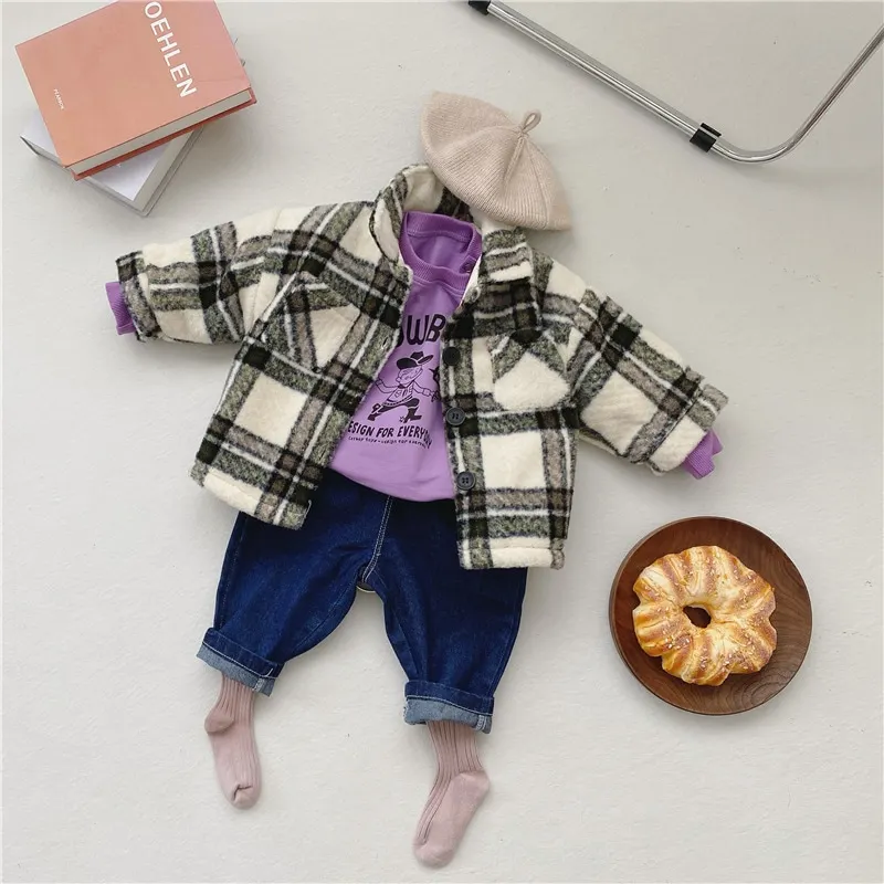 Newborn Baby Boy Girl Cotton Padded Plaid Jacket Infant Toddler Coat Winter Spring Autumn Warm Thick Outwear Baby Clothes 3M-2T