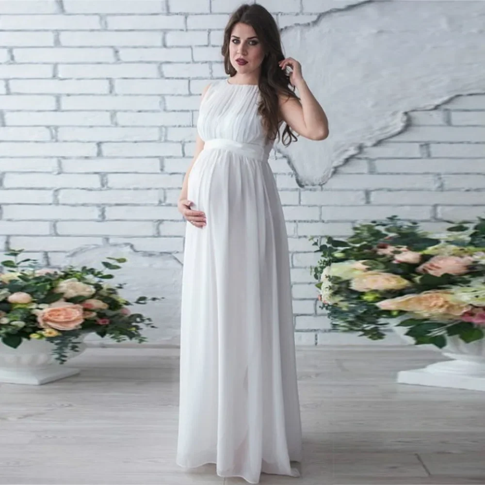 Women Maxi Dress For Photoshoot Maternity Photography Props Chiffon Pregnancy Evening Party Gown for Baby Shower Casual Wear