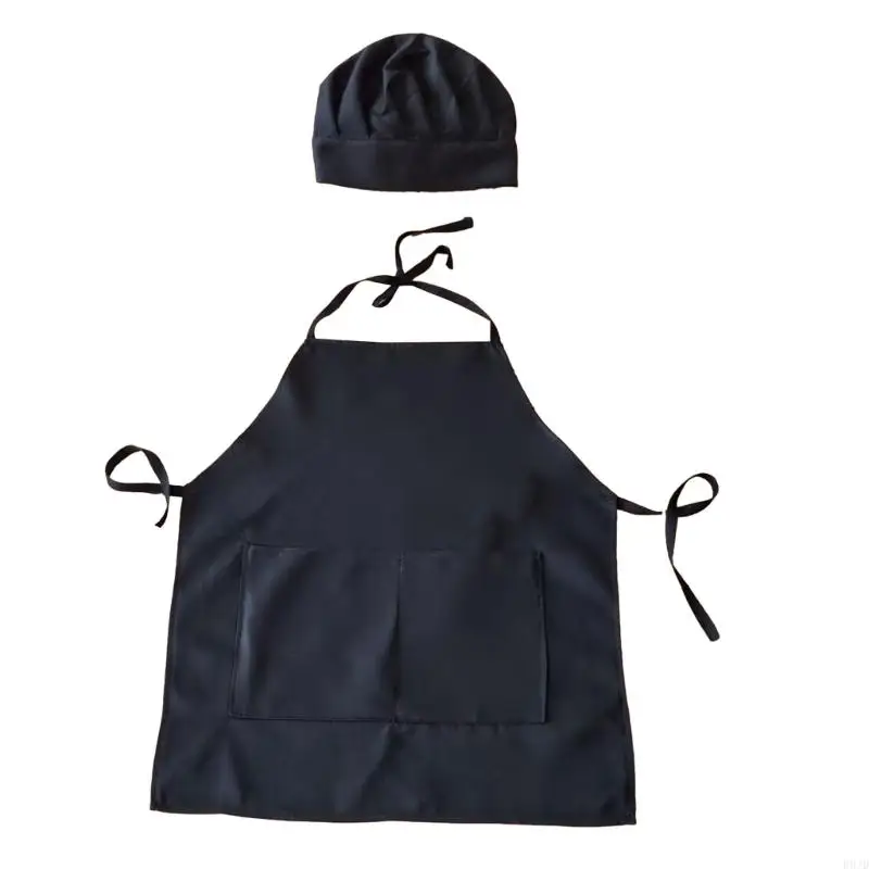 R9JD Infant Chef Outfit Fashionable Photography Props Chef Hat and Stylish Apron