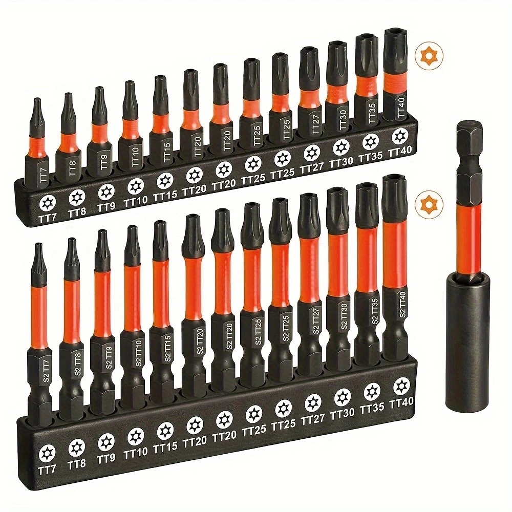 Hole Jig System KitImpact Torx Bit Set 27pcs (TT7-TT40), S2 Steel,With CNC Machined Tips, 1