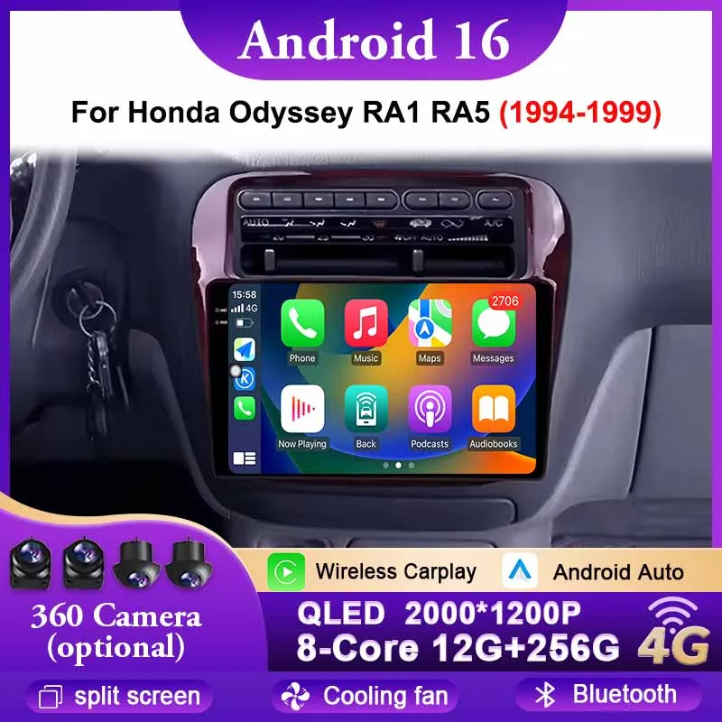 

Android 16 Car Radio For Honda Odyssey RA1 RA5 1994 - 1999 BT Head Unit Multimedia Stereo Video Player GPS NAVI WIFI 4G DSP