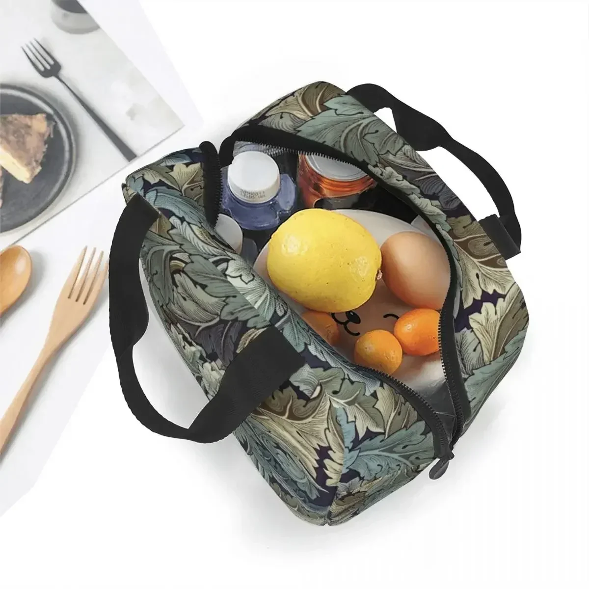 Acanthus By William Morris Vintage Floral Pattern Insulated Lunch Bags Green Plant Lunch Container Cooler Bag Tote Lunch Box