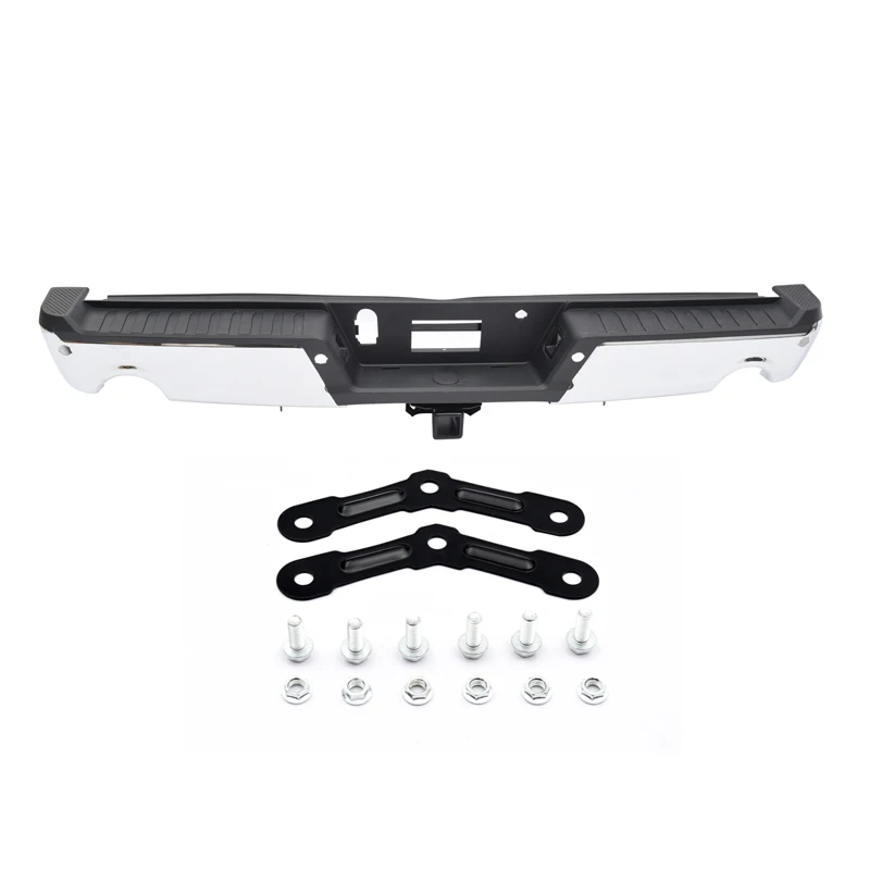 

Chrome W/MAX Towing W/Rear Sensors Holes W/side Active Sensor Hole Rear Bumper for Ford F150 2021-2023 F-150