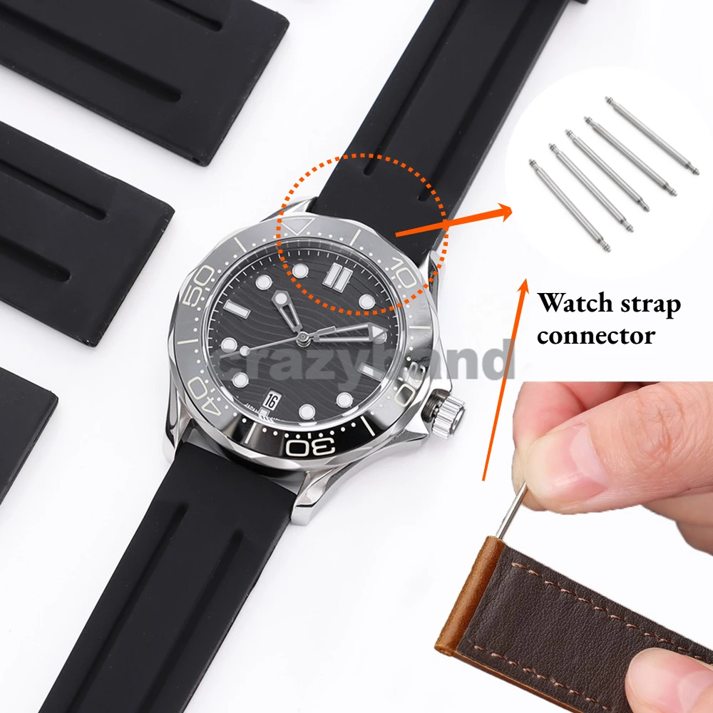 180pcs Strainless Steel Spring Bars Dia 1.3mm/1.5mm/1.8mm Length 8mm-25mm Watchband Belt Watch Repair Tool Pin for Leather Strap