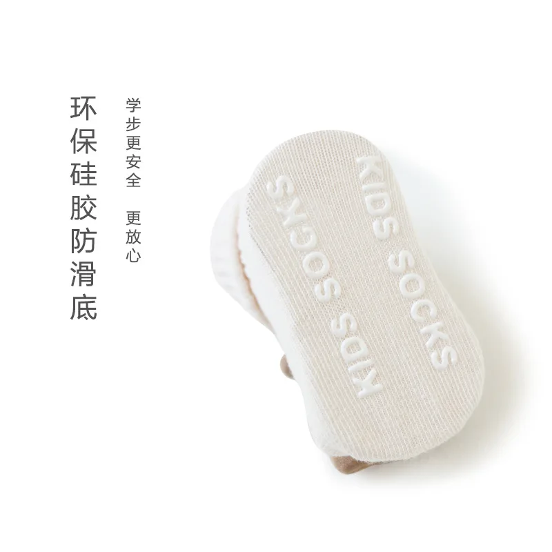 滑り止め付きベビーソックス 漫画3Dデザイン グリップソール 滑り止め 赤ちゃん用フロアソックス 新生児 幼児 キッズ用 ​