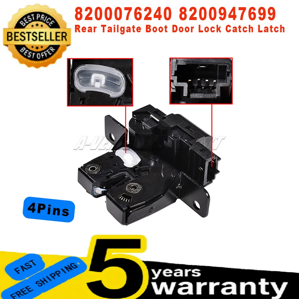 

8200076240 8200947699 для Renault Clio Megane II Scenic II Modus, новый задний замок багажника, защелка, автомобильные аксессуары