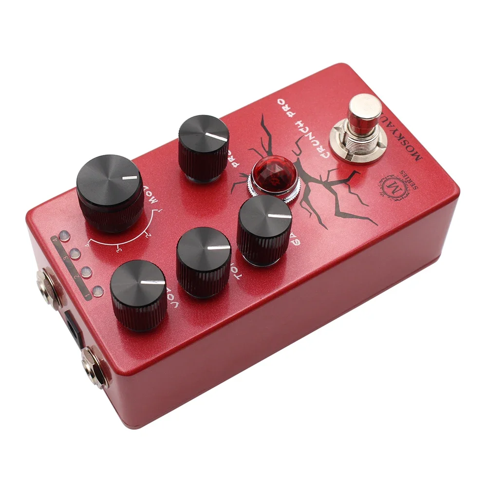 Mosky Crunch Pro Distortion Guitar Pedal 4 Modes with VOL,TONE,GAIN, PRES Button,Crunch Distortion Effect Pedal Guitar Parts