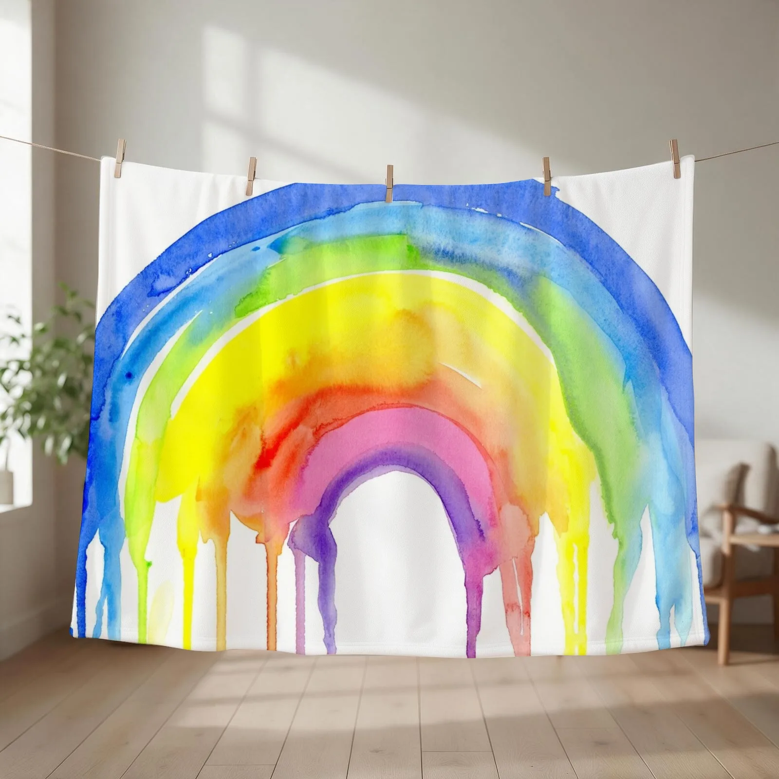 Watercolor Rainbow Dripping Throw Blanket warm winter Thermals For Travel Luxury St For Decorative Sofa Blankets