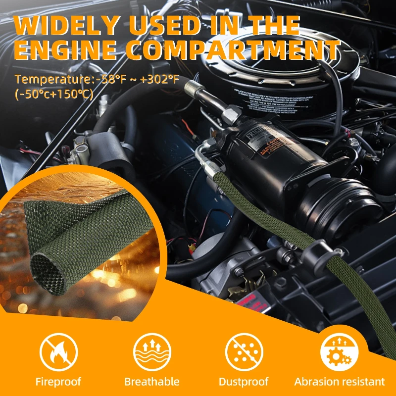 Self-Closed Cable Sleeve 3mm ~ 60mm PET Braid Expandable Auto Line Management Flexible Split Loom Tube Wire Wrap Protect Sheath