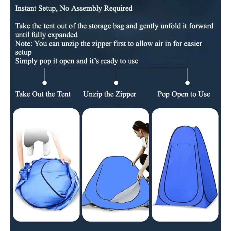 1PCS Portable Pop Up Shower Tent 120x120x190cm Thickened Outdoor Camping Changing Room Privacy Toilet Shelter Easy Setup
