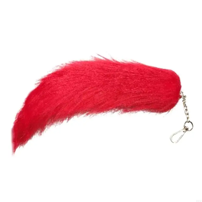 

B95F Plush Animal Tail Keyring Pendant Foxes Tail Keychain Charm Car Chains with Tail for Handbag Decoration