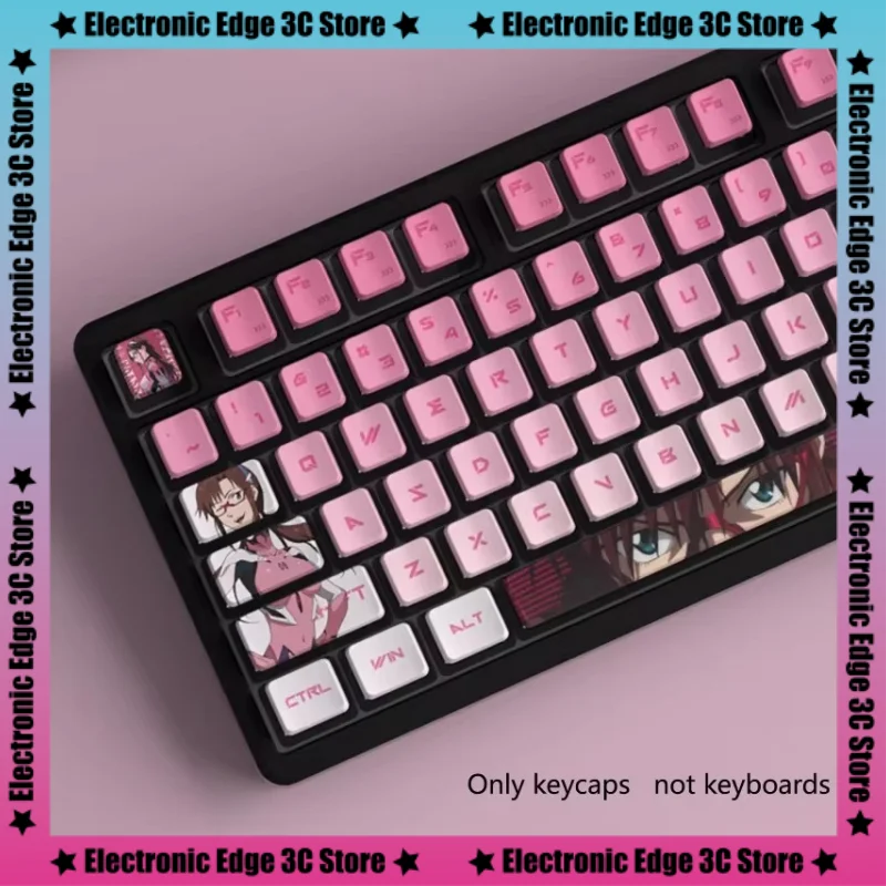 Makinami Theme Pudding Keycap 122 Key Pbt Thermal Sublimation Four Sided Transparent Mechanical Keyboard Anime Game Keycap