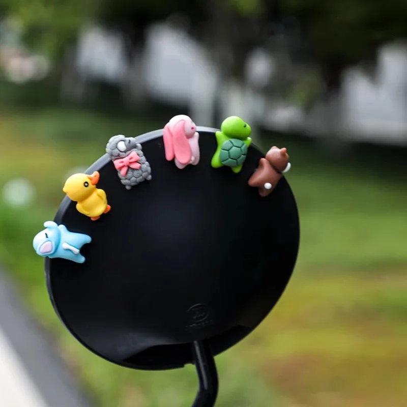 6pcs Cute Animal Ornament Car Center Console Display Screen Ornament Car Rearview Mirror Bike Little Turtle Cute Pendant Doll view 2