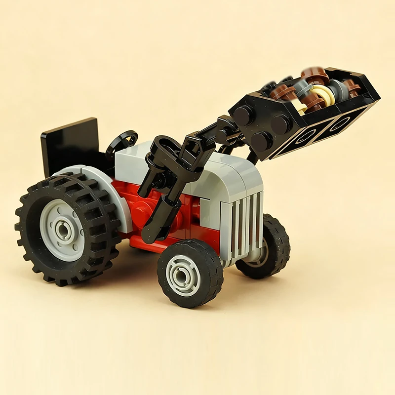 City Car Model MOC Building Bricks Tiny Tractor With Front Loader Modular Technology Children Holiday Gifts Assemble Toys Suit