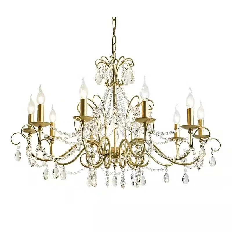 American Living Room Chandelier 8 Head Bedroom Restaurant Jane European French Crystal Chandeliers Simple Crystals Chander