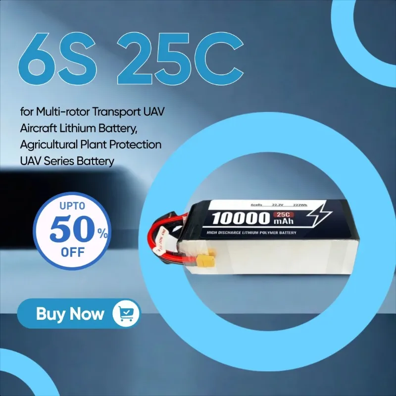 

10000mAh 6S 25C Battery for Multi-rotor Transport UAV Aircraft Lithium Battery, Agricultural Plant Protection UAV Series Battery
