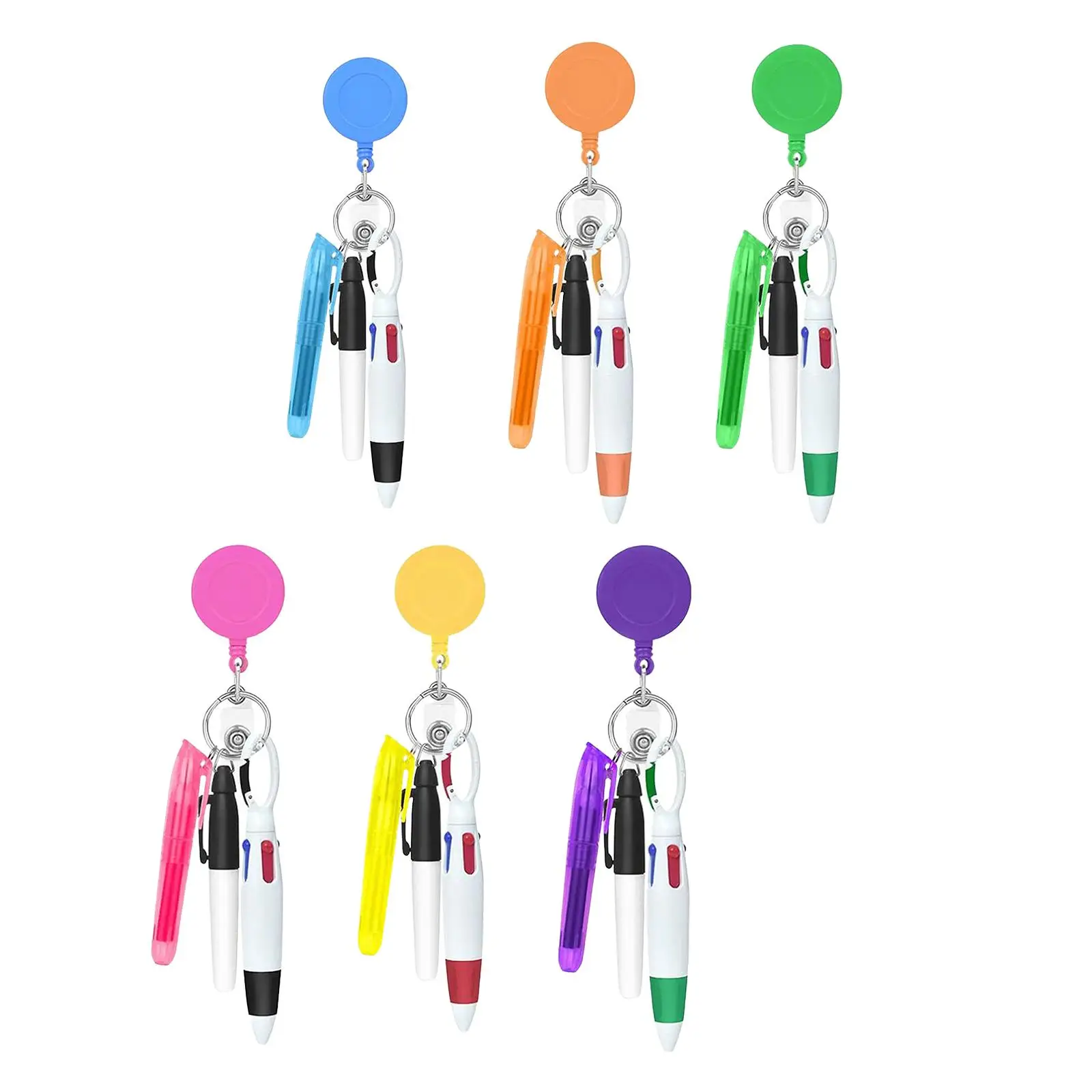 Nurse Retractable Badge Reel Holder Fine Pointed Compact Multipurpose with Buckle Keychain Party Favor Shuttle Pen Ballpoint Pen