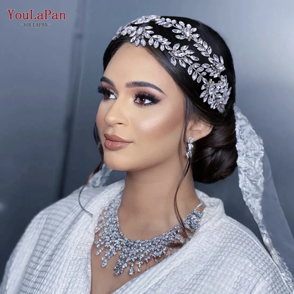 YouLaPan HP450 Braut Crown Silber Hochzeit Tiara Strass Braut Stirnband Glänzende Pageant Crown Frauen Haar Schmuck Zubehör