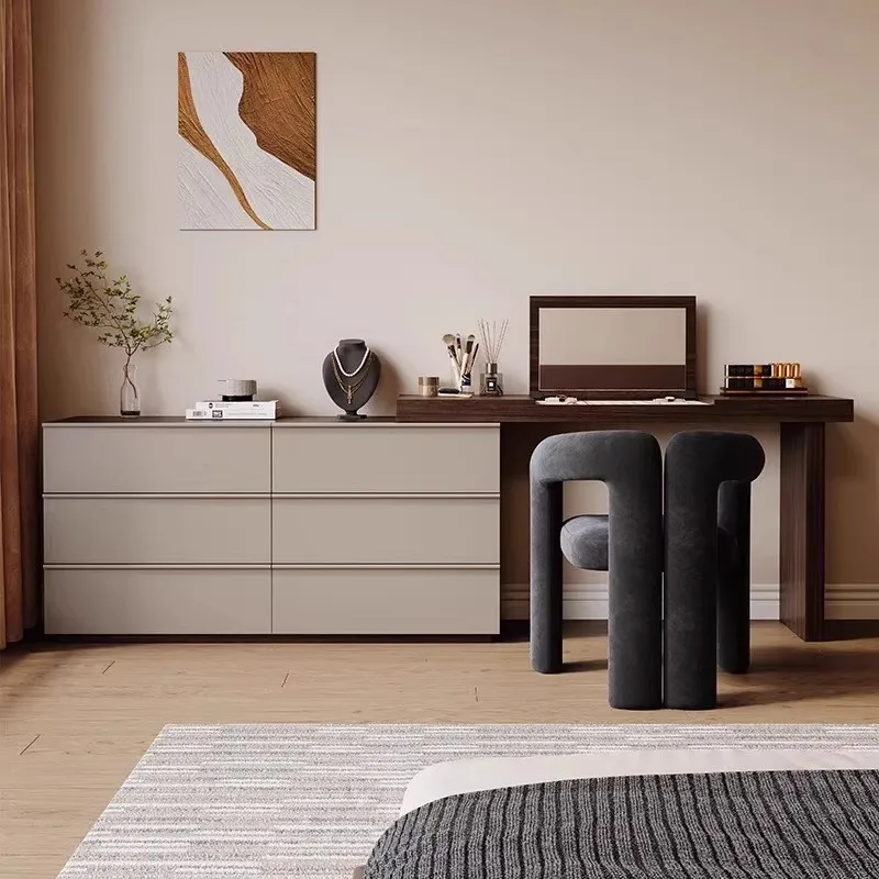 #High End Custom Design Wholesale Villa Home Interior Luxury Three Color Light Wooden Dressing Table