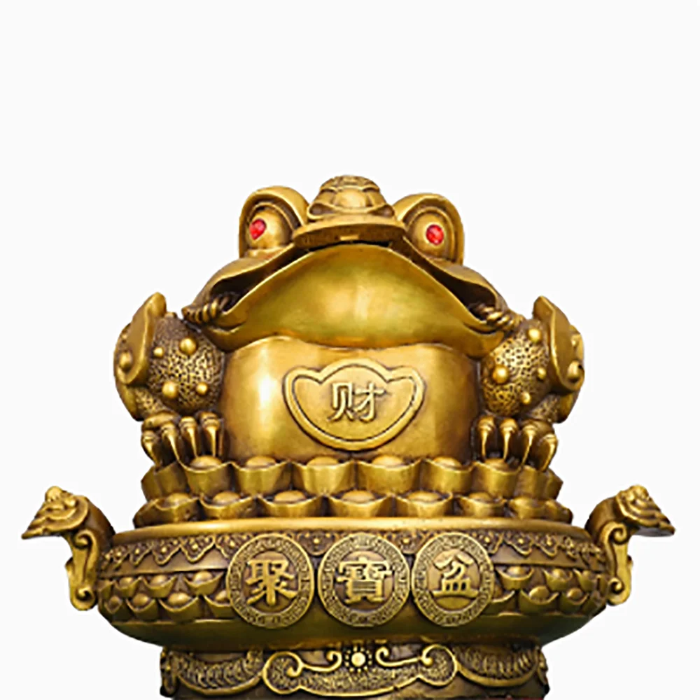 Treasure Bowl for Attracting Wealth, Golden Toad Cashier, Golden Cicada Entrance Office Cashier Decoration