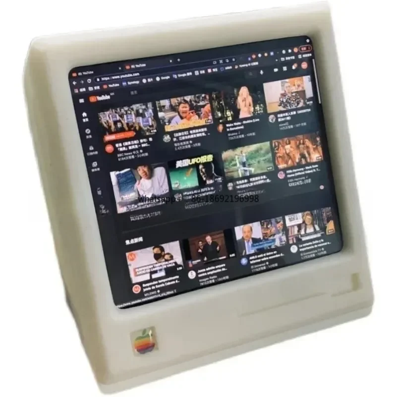 3.8 Inch Small TV McIntosh Retro Computer 1200*1080 423PPI Sub Screen External Screen Monitor Desktop Ornament