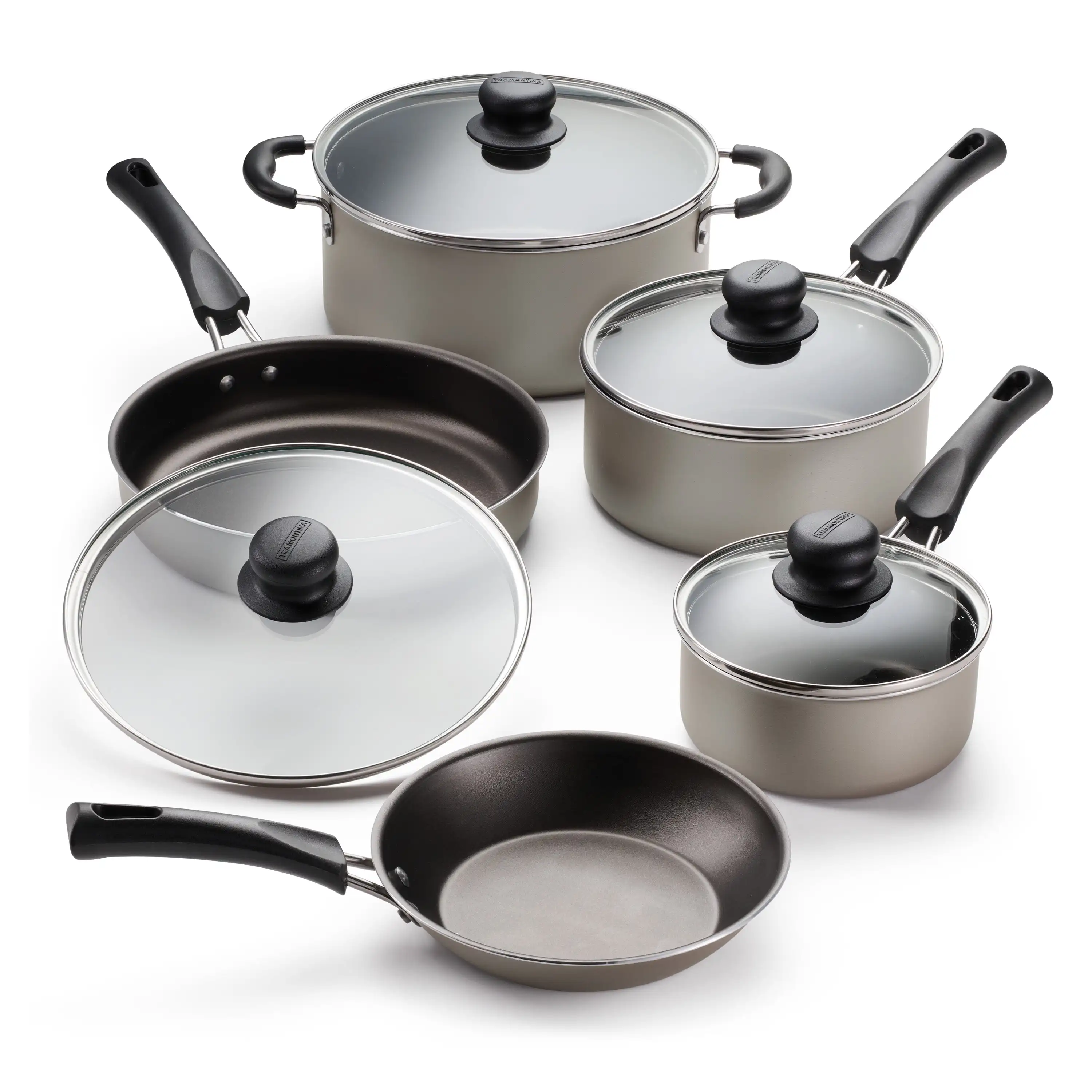 

Tramontina 9-Piece Non-Stick Cookware Set, Champagne