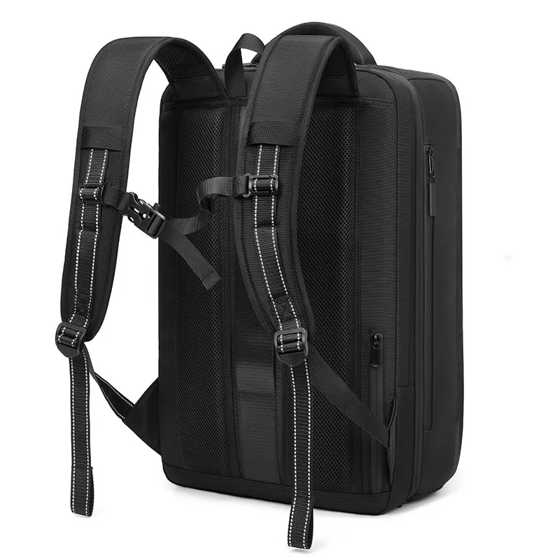 Waterproof Business Travel Backpack With Usb Charging Port Large Capacity Expandable Premium Shiny Finish Antitheft Laptop