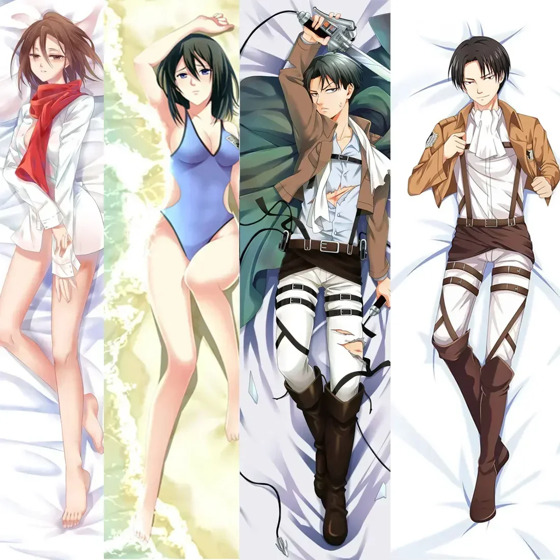 

Attack on Titan Dakimakura Japan Anime Pillow Case Survey Corps Hugging Body Cushion Double Side Shingeki No Kyojin Pillowcase