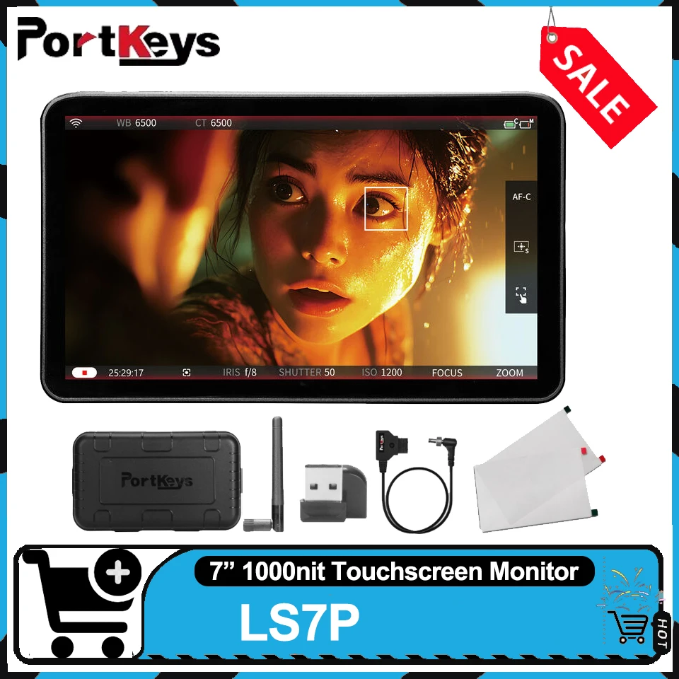 PORTKEYS LS7P 7-inch Wireless On Camera Monitor HDMI/SDI Wireless Camera Control Monitor for Live Streaming