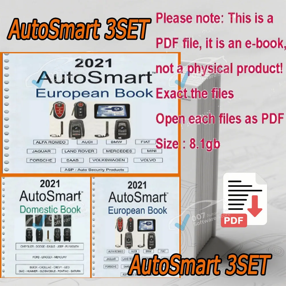 2021 AutoSmart 3 E Book Set Automotive Locksmithing Programming by Michael Hyde for Asian European & Domestic Car Keys