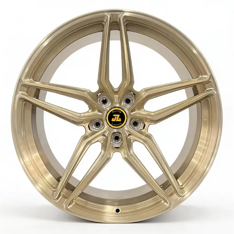 Custom Champagne Gold Monoblock Racing Rim 17 18 19 20 21 22 Inch Wheels 5 Split Spoke Forged Wheels Rims E90 E60 F10