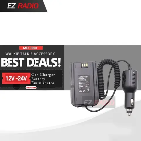  TYT RT3/MD-380/380UV DMR 트랜시버 차량용 충전기, HF 지원 및 P용 비상 통신 기능이 있는 범용 배터리 제거기