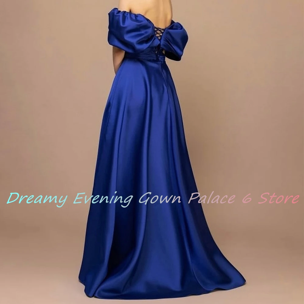 Customized Sexy Satin A-Line Off the Shoulder Evening Dress Graceful Floor Length Sweetheart  платье вечернее Custom Size