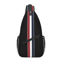 Sling Bag for Men Women Thom Stripes Red White Navy TB Crossbody Backpack Casual Hiking Daypack for Travel Sport Chest Bag