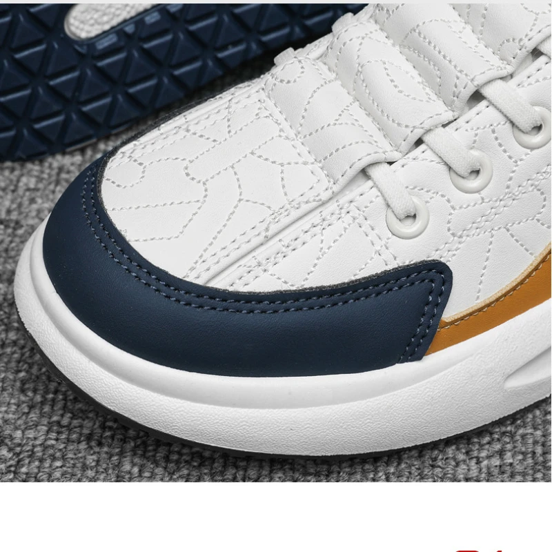 Zapatos de cuero antideslizantes para hombre, zapatillas deportivas informales para exteriores, cómodos, vulcanizados, Tenis masculinos