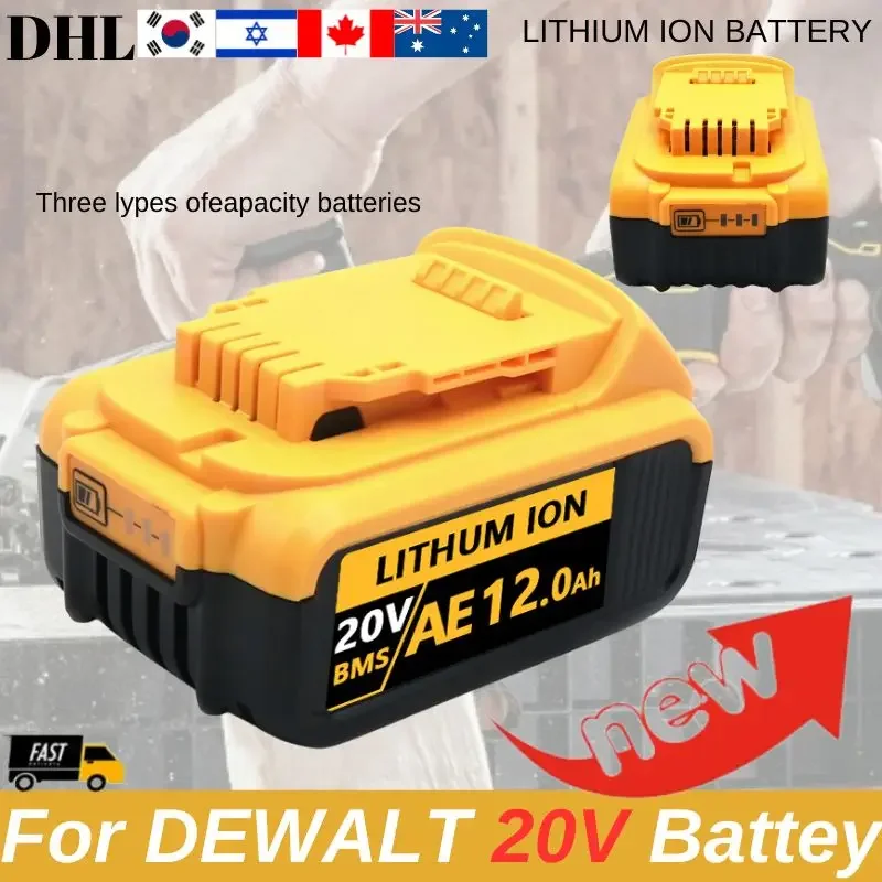 12000mAh DCB200 20V Lithium Replacement Battery For Dewalt 18V DCB184 DCB200 DCB182 DCB180 DCB181 DCB182 DCB201 DCB206