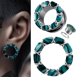 1PC Stainless Steel Segmented Color Ear Plugs Expanders Piercing Screw Ear Gauges Earring Gauges Stretchers Piercing Jewelry