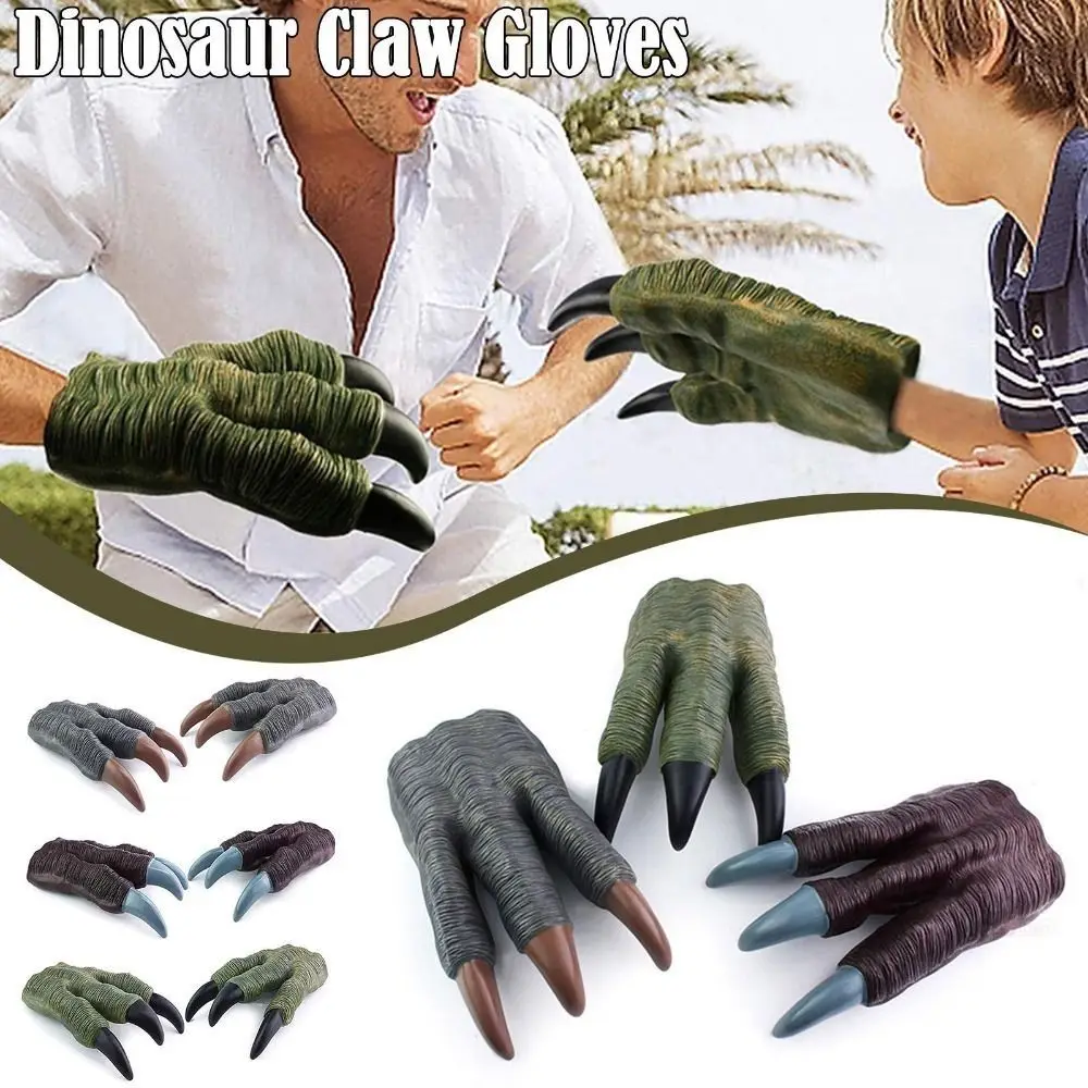 Simulation Dinosaur Claws Dinosaur Soft Claw Gloves Dragon Hands Claw Zombie Costume Halloween Werewolf Hands Soft Rubber