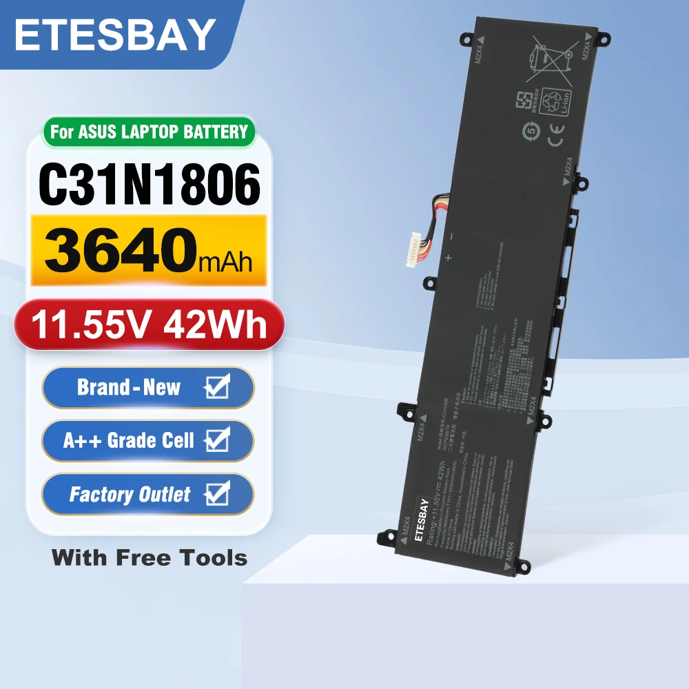 

C31N1806 42Wh For ASUS VivoBook S13 S330FA-EY001T S330UA S330UN-EY011 X330UA ADOL13F 3ICP5/58/57 Laptop Battery
